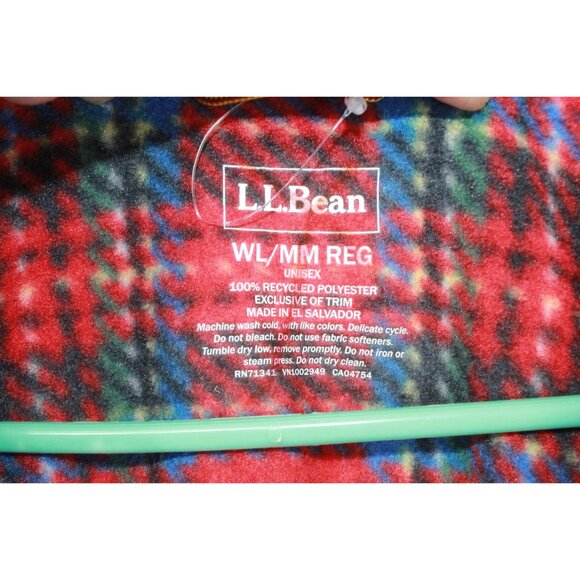 LL Bean Snap T Fleece Sweater Pullover Colorful Print Women's L Men's M - Picture 7 of 10